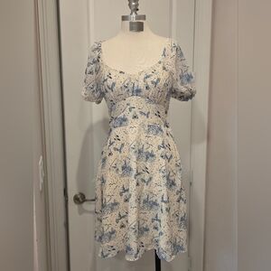 Warner Bros. Blue and Cream Midi Dress